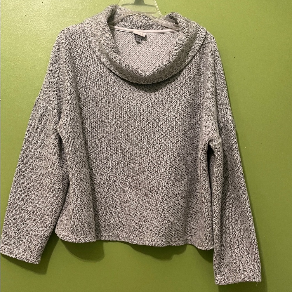 EUC Grey Heather cowl neck pullover, A New Day